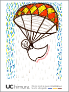 UC himura. クレヨン イラスト「雨の日のスカイダイビング」